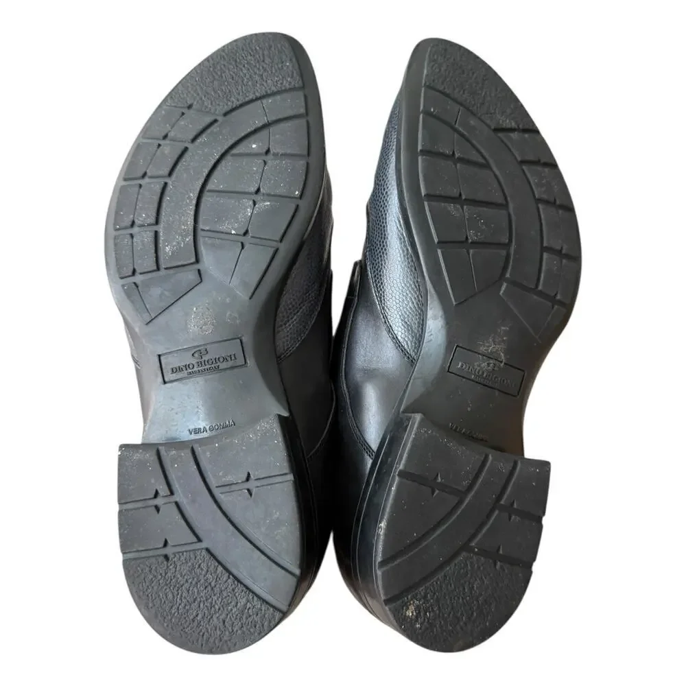 DINO BIGIONI Men’s Black Leather Oxford Shoes sz 42